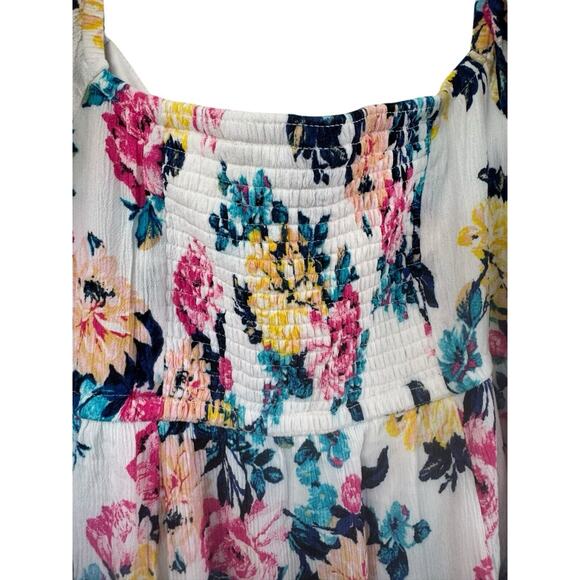 Torrid Colorful Floral Mini Gauze Puff Sleeve Skater Dress Plus Size 2X Boho - Picture 10 of 11